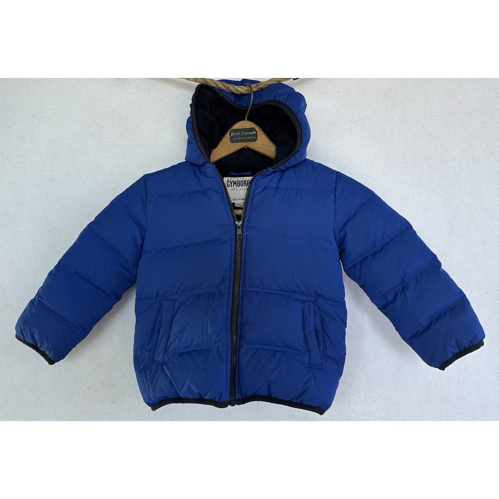 Gymboree Toddler Down Puffer Jacket Hooded Blue 3T Kid's